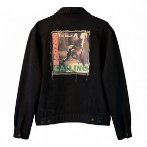Vintage Guess by Georges Marciano Black Denim Jacket The Clash “London Calling”